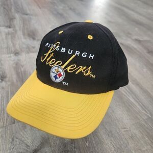 Vintage 90s Pittsburgh Steelers‎ NFL Drew Pearson Strapback Baseball Hat Cap